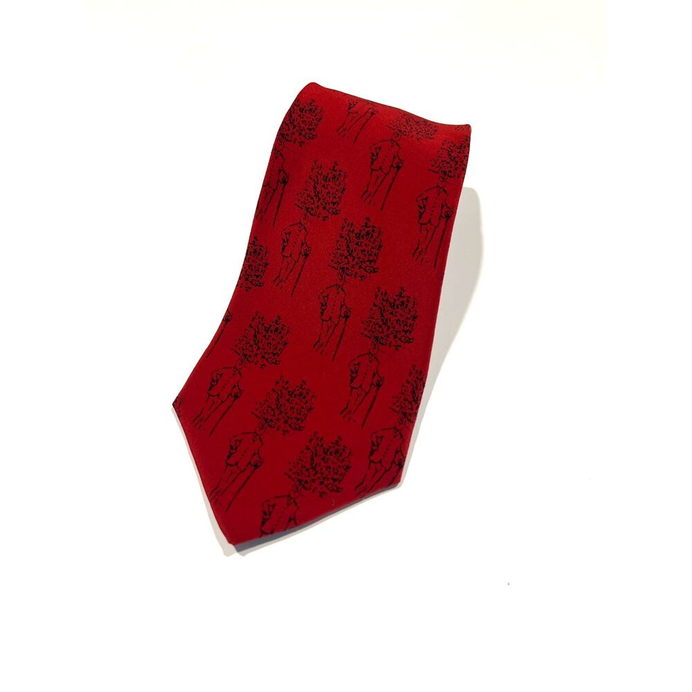 J. Garcia Red Men's Silk Necktie Character All Over Print JL